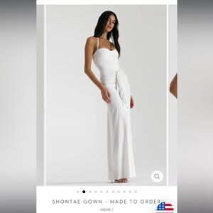 White Natalie Rolt Shontae Gown Made to Order Size 1 (USA size 4)